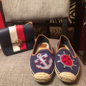 Tory Burch Canvas Shoes With Matching Purse